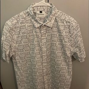 Topman Fox pattern Short-Sleeve Button Down